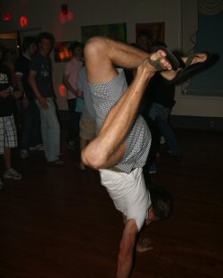 handstand on the dance floor